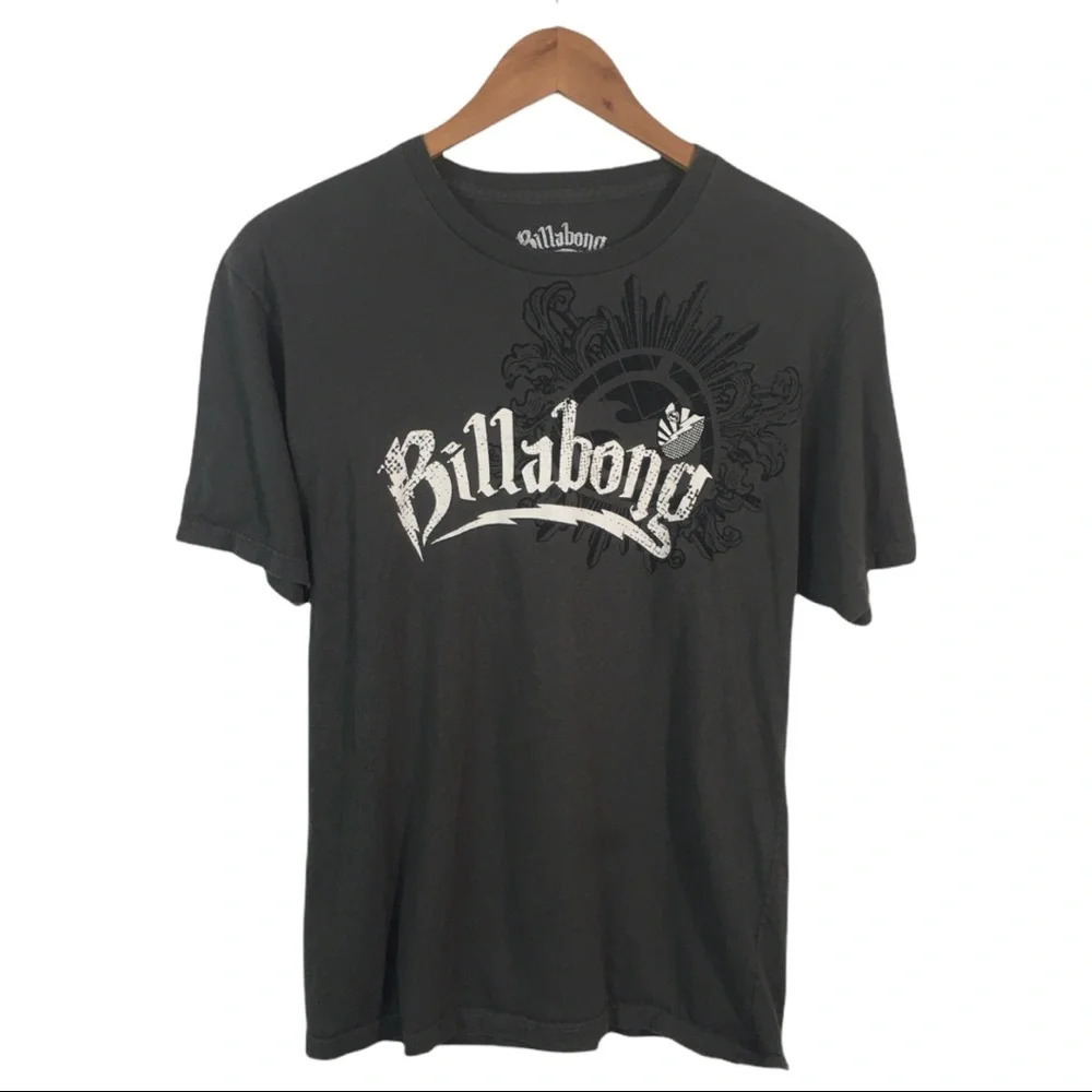 Ts12 Billabong Surfing Brand Spell Out Shirt L